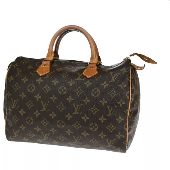 LOUIS VUITTON Speedy 30 Travel Hand Bag Monogram Leather Brown - Picture 15 of 16
